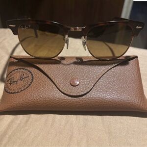 Ray-Ban Tan Leather Sunglasses Case